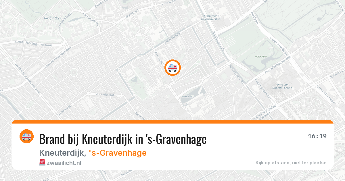 Brand bij Kneuterdijk in 's-Gravenhage — 12 aug 2026