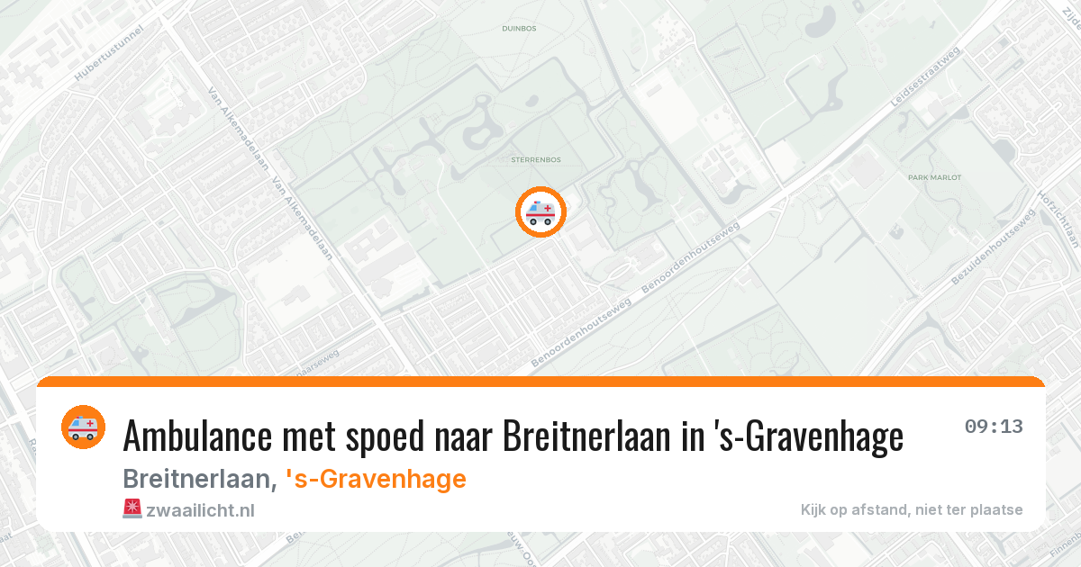 Ambulance met spoed naar Breitnerlaan in 's-Gravenhage — 3 aug 2026