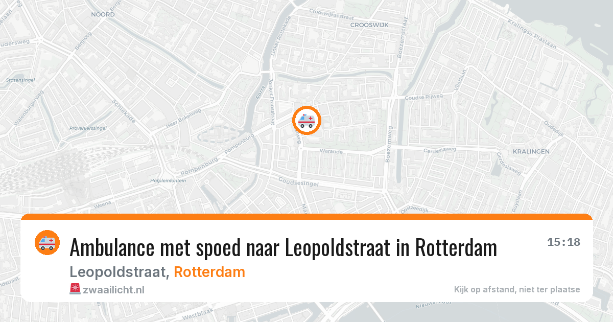Ambulance met spoed naar Leopoldstraat in Rotterdam — 9 apr 2026