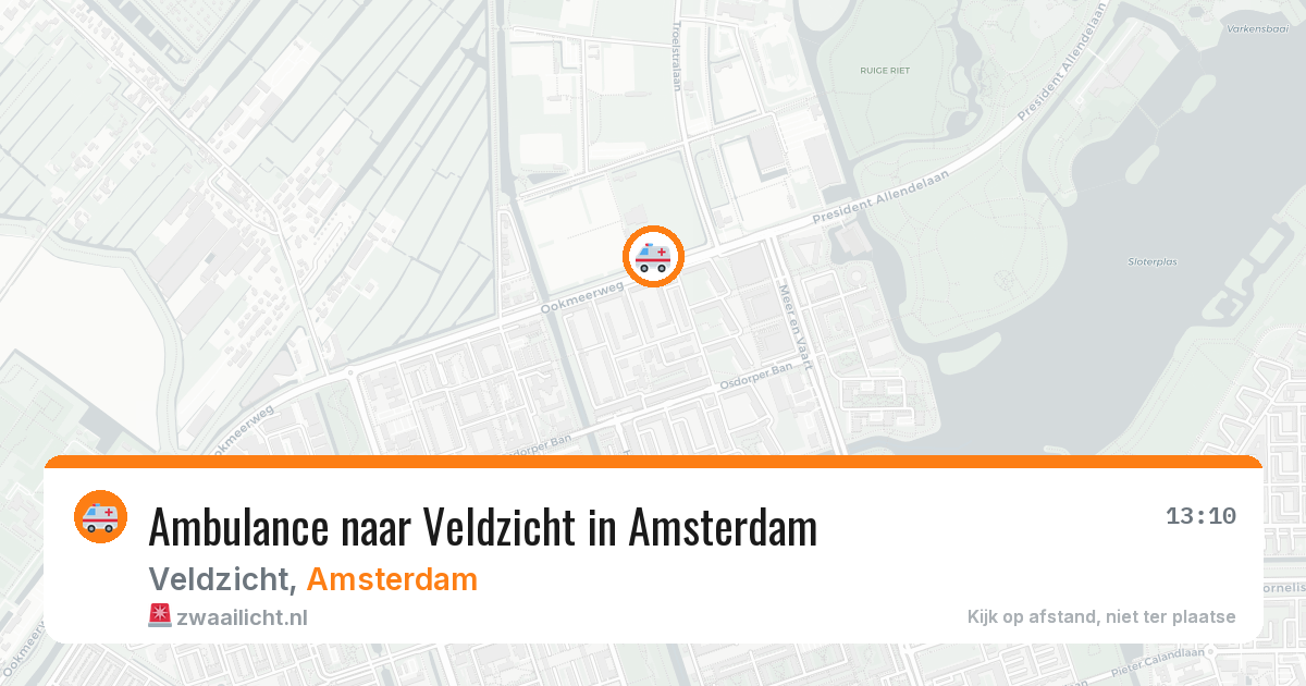Ambulance naar Veldzicht in Amsterdam — 29 jul 2026