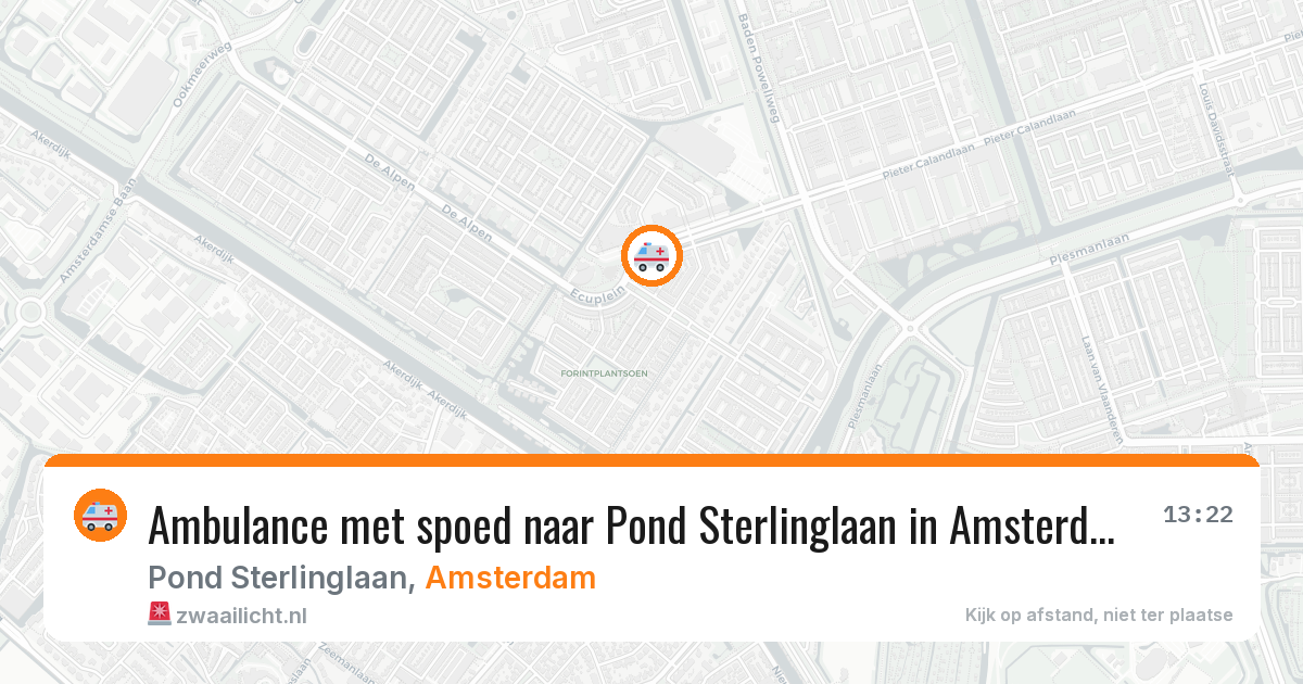 Ambulance met spoed naar Pond Sterlinglaan in Amsterdam — 21 mei 2026