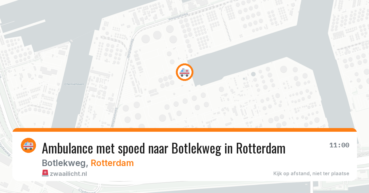 Ambulance met spoed naar Botlekweg in Rotterdam — 13 aug 2026