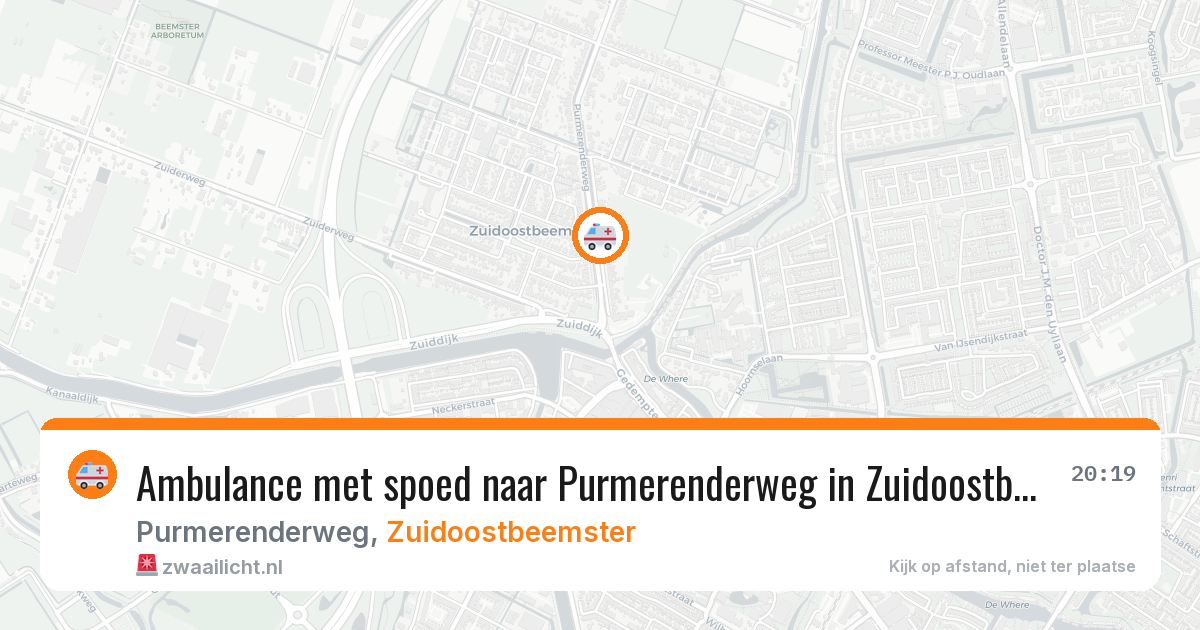 Ambulance met spoed naar Purmerenderweg in Zuidoostbeemster — 16 jun 2026