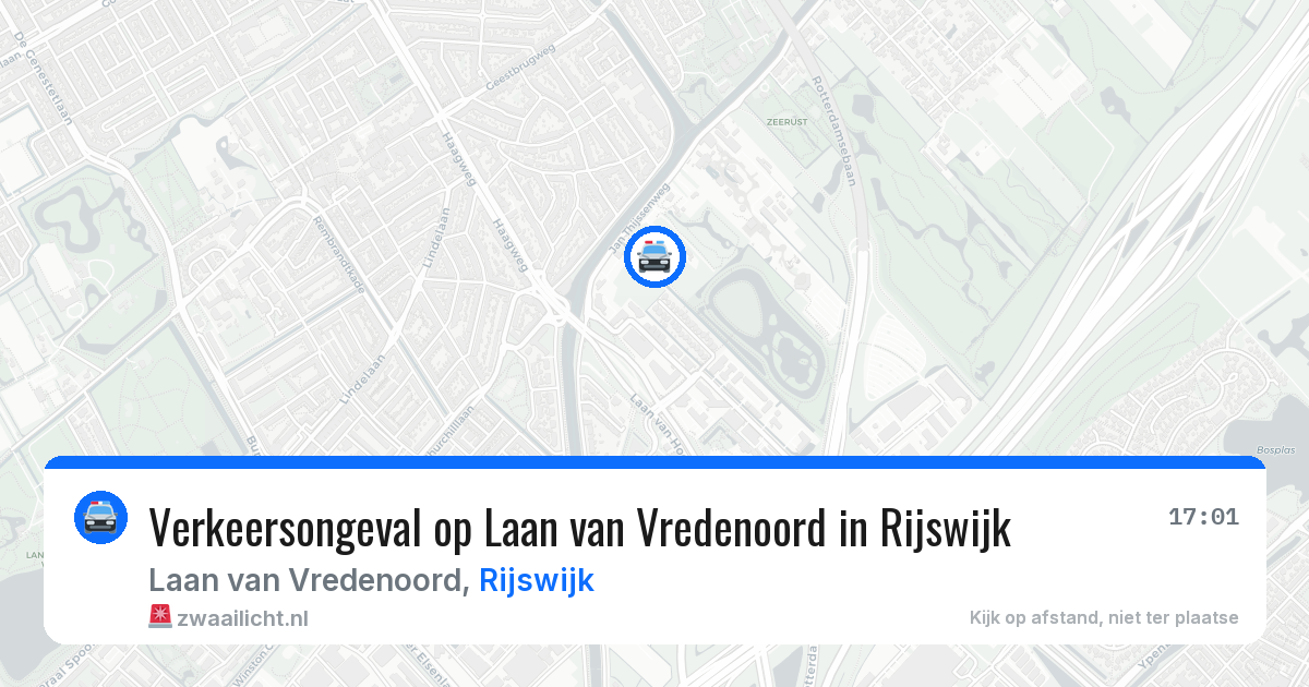 Verkeersongeval op Laan van Vredenoord in Rijswijk — 13 aug 2026