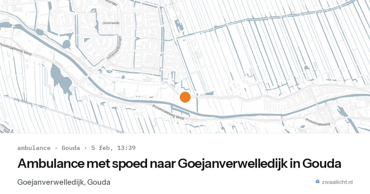 Ambulance met spoed naar Goejanverwelledijk in Gouda — 5 feb 2026