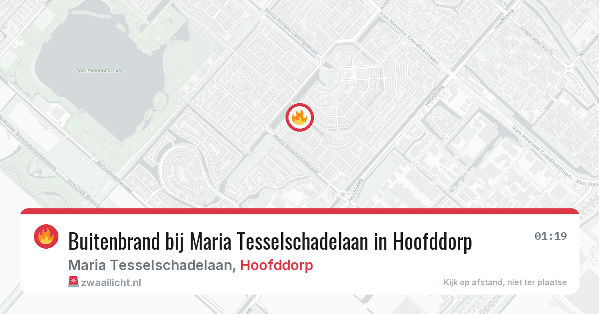 Buitenbrand bij Maria Tesselschadelaan in Hoofddorp — 14 jul 2026