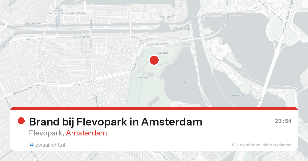Brand bij Flevopark in Amsterdam — 20 aug 2026