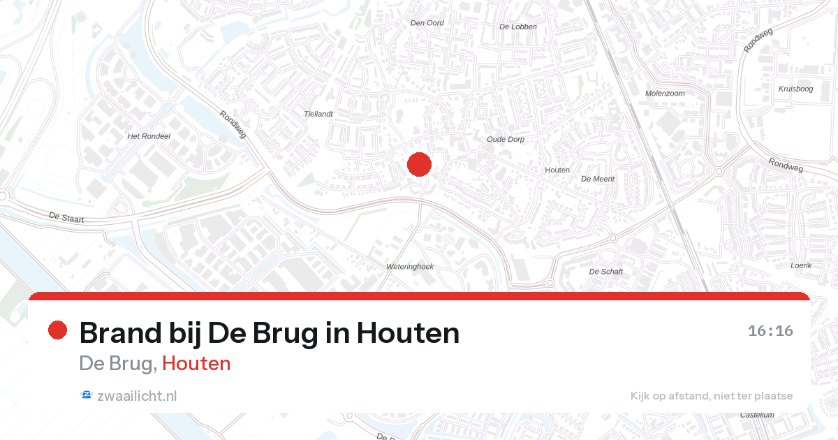Brand bij De Brug in Houten — 13 feb 2026