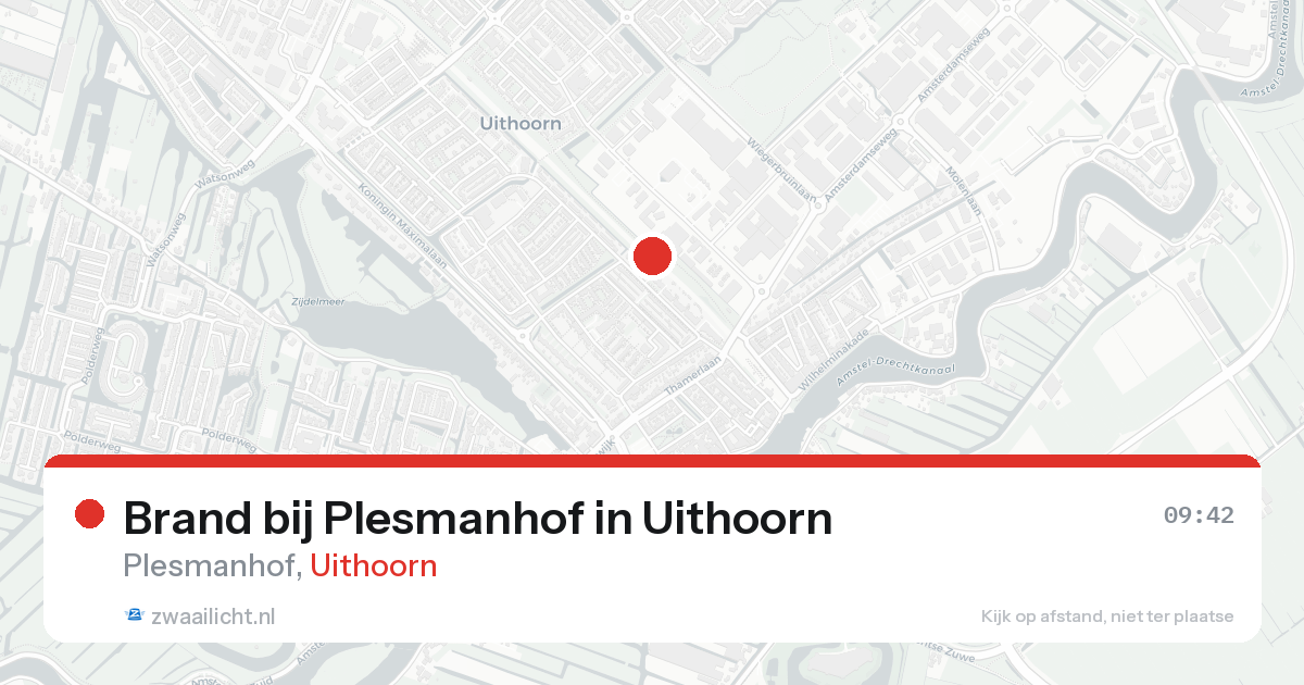 Brand bij Plesmanhof in Uithoorn — 25 aug 2026