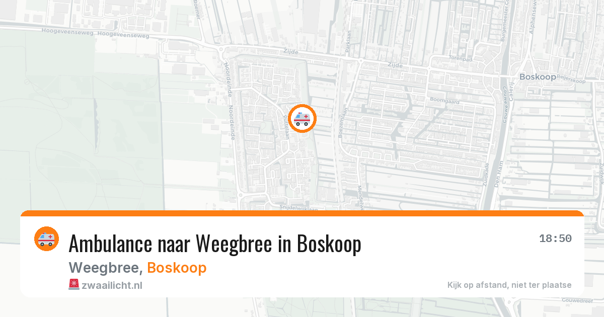 Ambulance naar Weegbree in Boskoop — 28 jun 2026