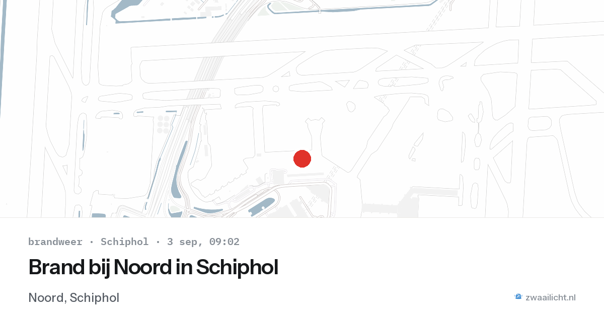 Brand bij Noord in Schiphol — 3 sep 2026