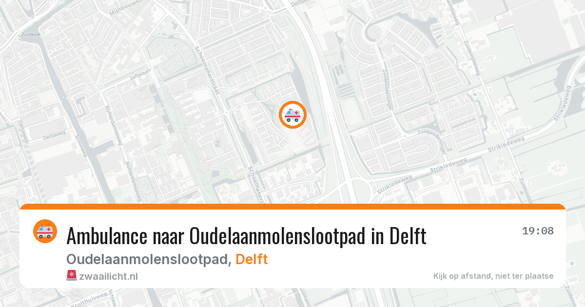 Ambulance naar Oudelaanmolenslootpad in Delft — 28 jul 2026