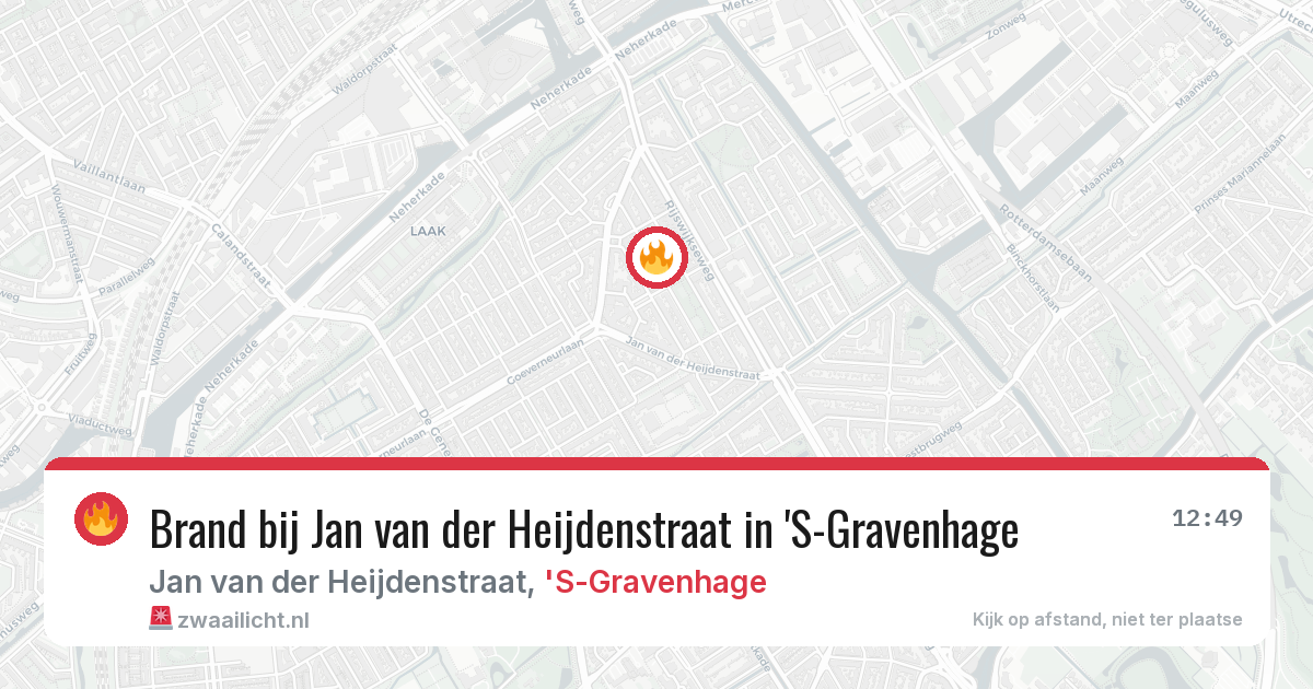 Brand bij Jan van der Heijdenstraat in 'S-Gravenhage — 13 jun 2026
