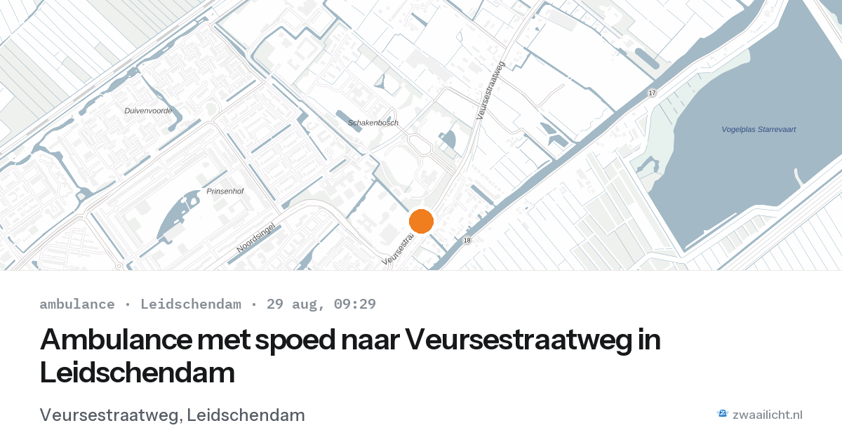 Ambulance met spoed naar Veursestraatweg in Leidschendam — 29 aug 2026