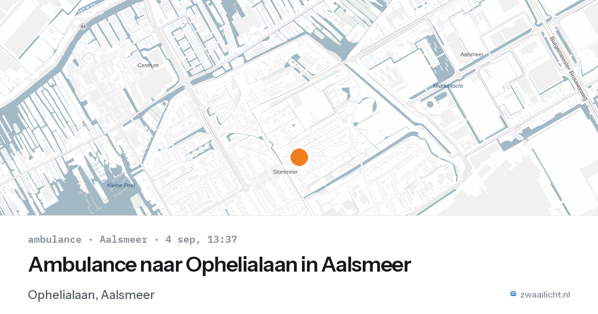 Ambulance naar Ophelialaan in Aalsmeer — 4 sep 2026