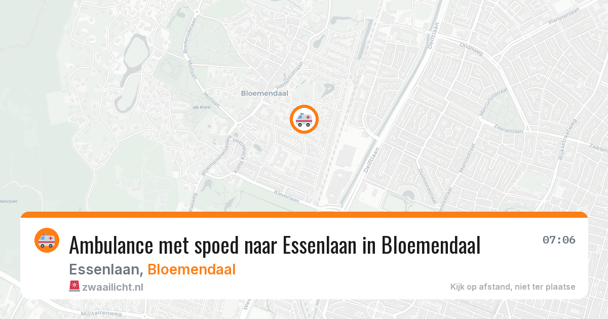 Ambulance met spoed naar Essenlaan in Bloemendaal — 31 mei 2026