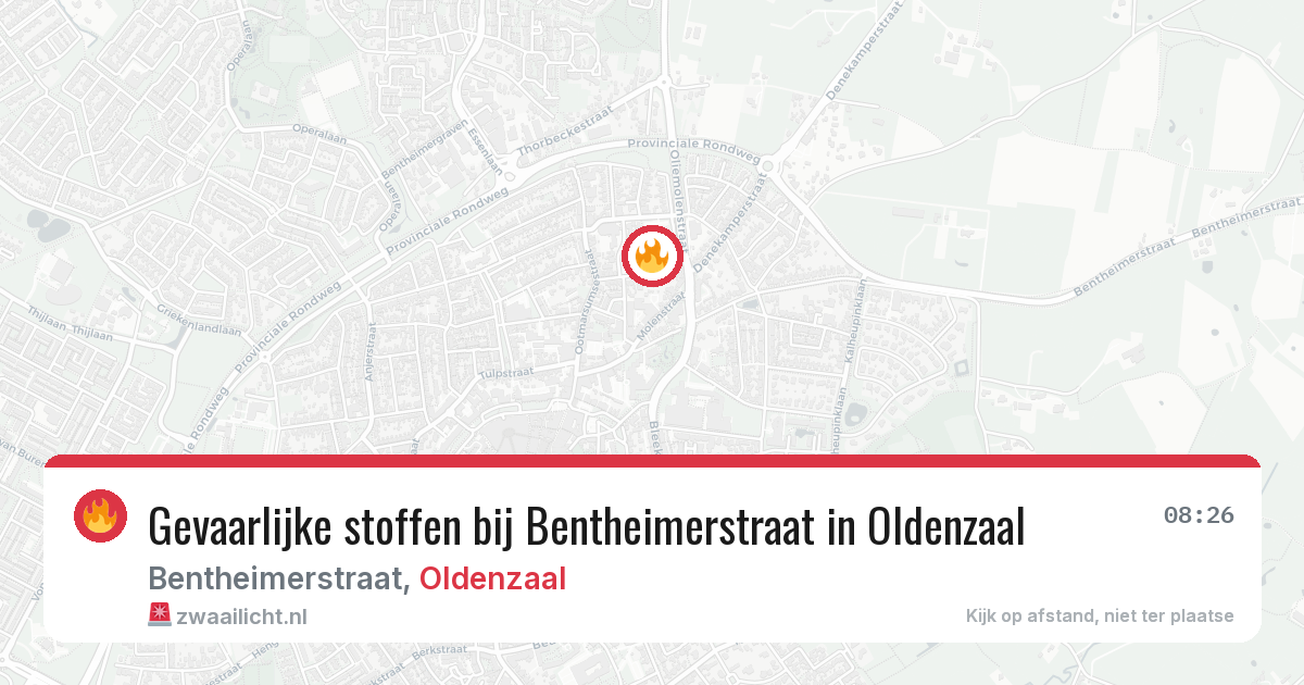 Gevaarlijke stoffen bij Bentheimerstraat in Oldenzaal — 24 jun 2026