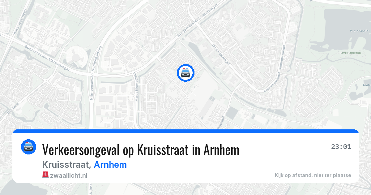 Verkeersongeval op Kruisstraat in Arnhem — 22 feb 2026