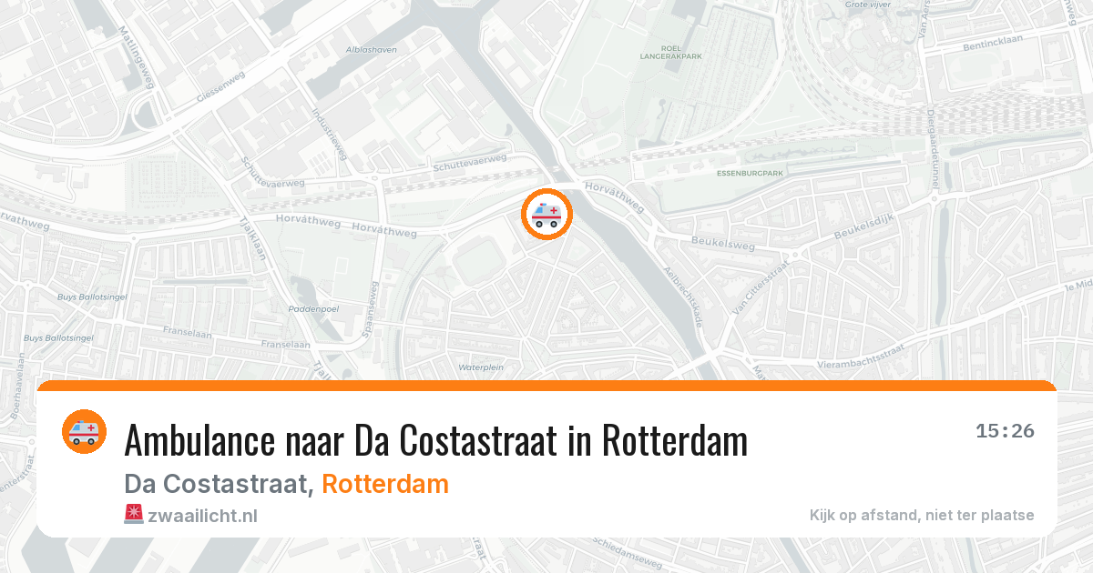 Ambulance naar Da Costastraat in Rotterdam — 15 jul 2026