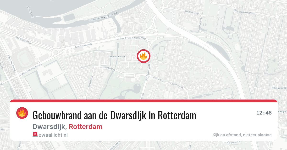 Gebouwbrand aan de Dwarsdijk in Rotterdam — 21 jul 2026