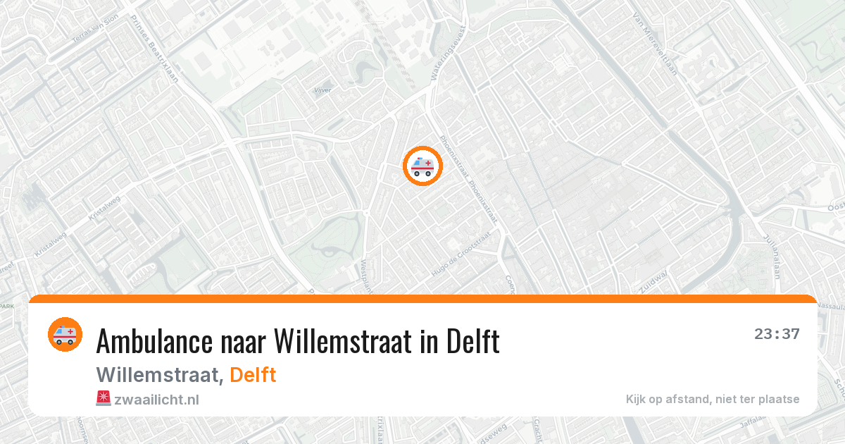 Ambulance naar Willemstraat in Delft — 1 aug 2026