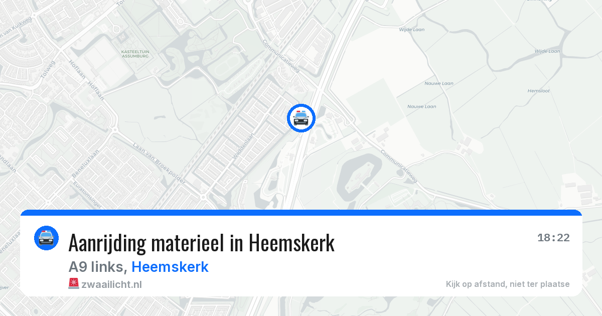 Aanrijding materieel in Heemskerk — 12 aug 2026