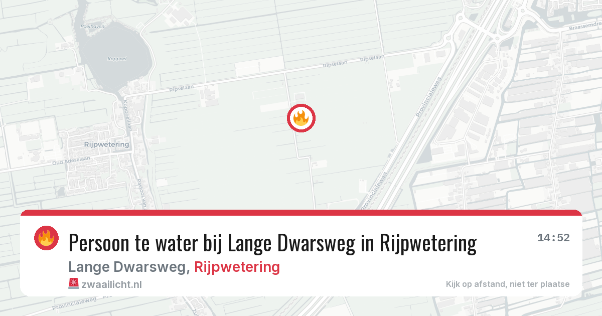 Persoon te water bij Lange Dwarsweg in Rijpwetering — 22 apr 2026
