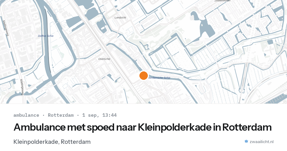 Ambulance met spoed naar Kleinpolderkade in Rotterdam — 1 sep 2026