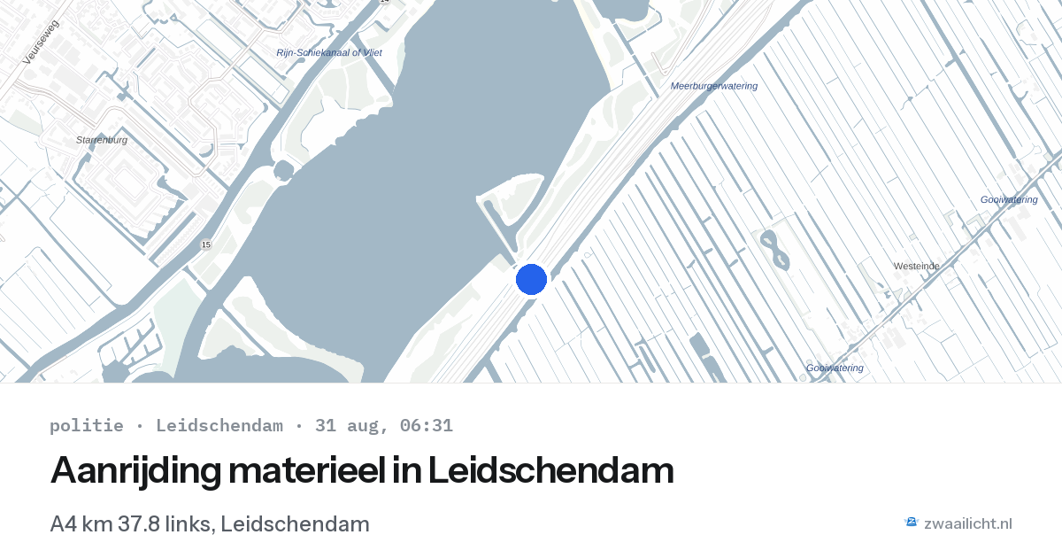 Aanrijding materieel in Leidschendam — 31 aug 2026