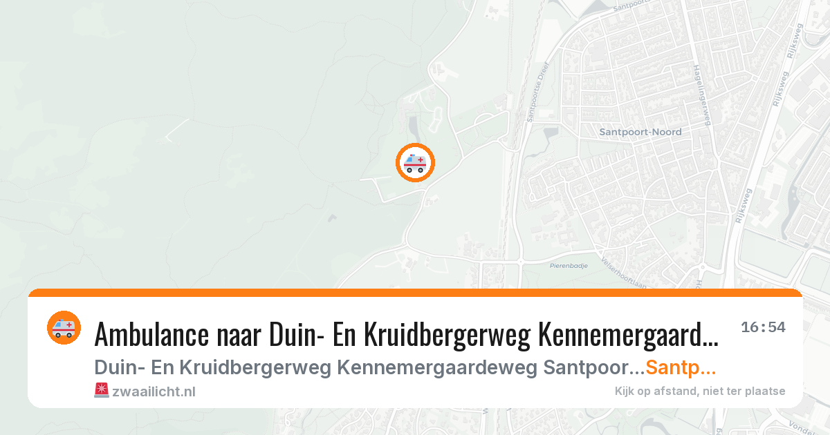 Ambulance naar Duin- En Kruidbergerweg Kennemergaardeweg Santpoort-noord in Santpoort-Noord — 1 apr 2026