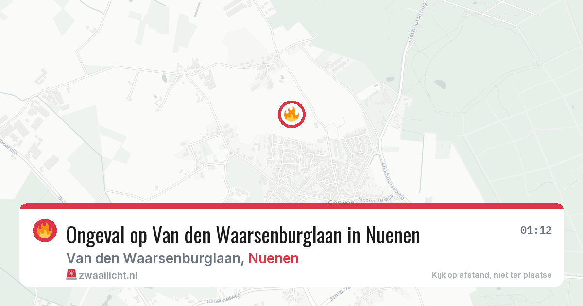 Ongeval op Van den Waarsenburglaan in Nuenen — 14 jul 2026