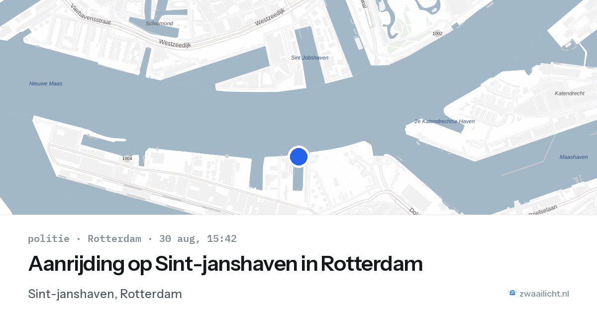 Aanrijding op Sint-janshaven in Rotterdam — 30 aug 2026