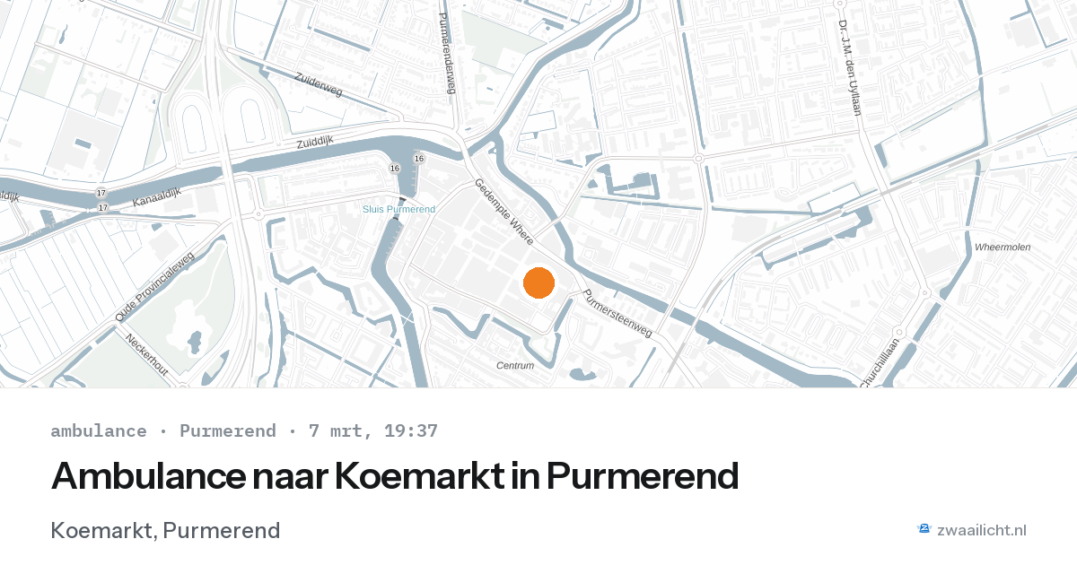 Ambulance naar Koemarkt in Purmerend — 7 mrt 2026