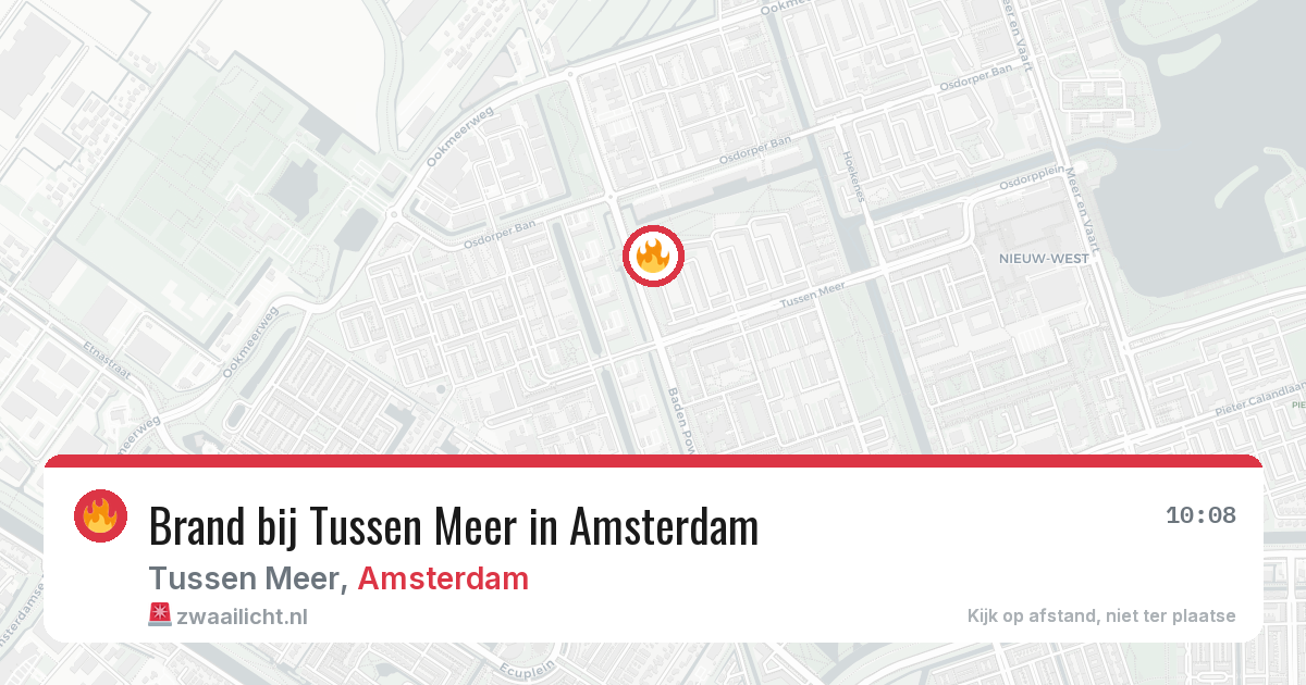 Brand bij Tussen Meer in Amsterdam — 11 mei 2026