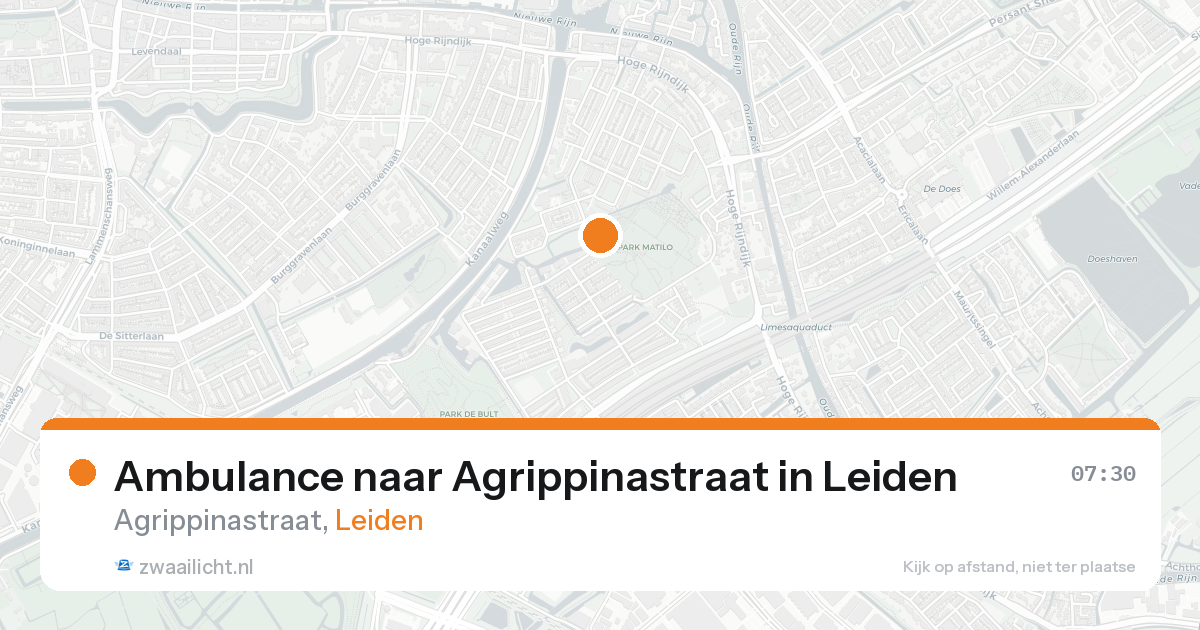 Ambulance naar Agrippinastraat in Leiden — 17 aug 2026