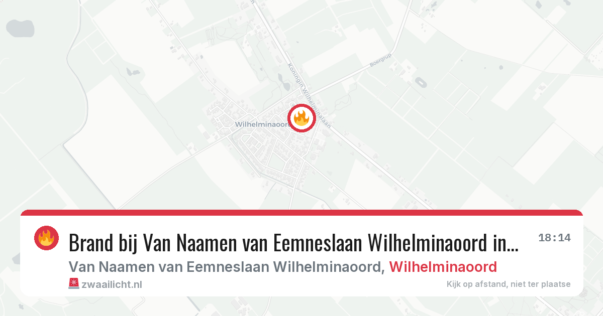 Brand bij Van Naamen van Eemneslaan Wilhelminaoord in Wilhelminaoord — 13 apr 2026