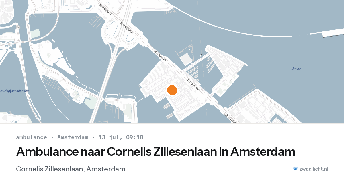 Ambulance naar Cornelis Zillesenlaan in Amsterdam — 13 jul 2026