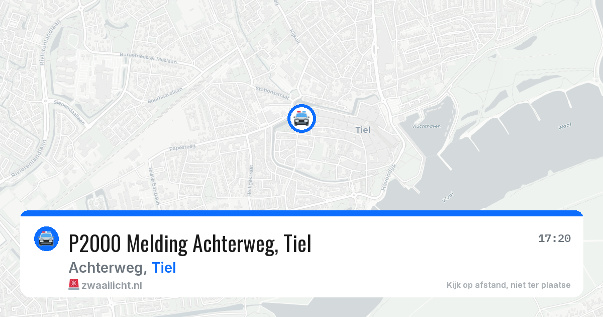 P2000 Melding Achterweg, Tiel — 9 aug 2026
