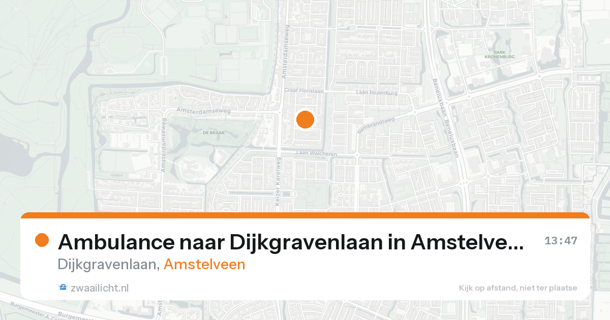 Ambulance naar Dijkgravenlaan in Amstelveen — 23 aug 2026