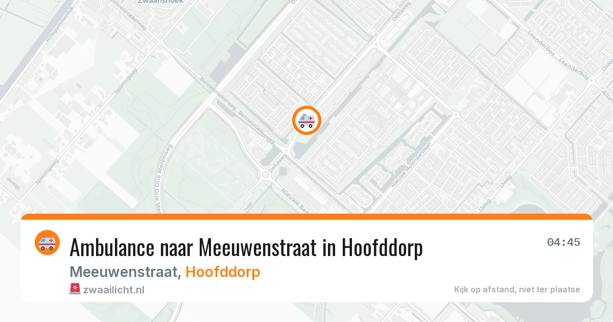 Ambulance naar Meeuwenstraat in Hoofddorp — 26 jul 2026
