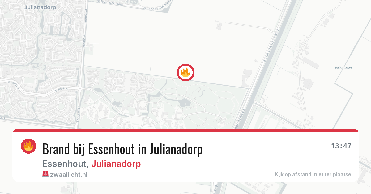 Brand bij Essenhout in Julianadorp — 9 aug 2026
