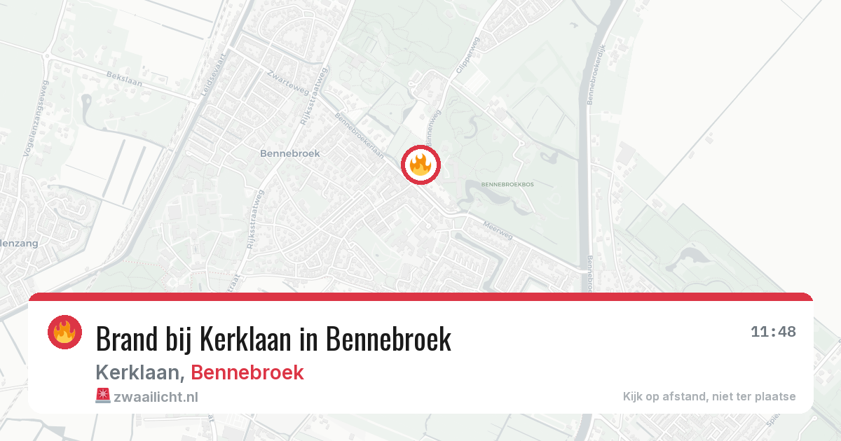 Brand bij Kerklaan in Bennebroek — 8 jul 2026