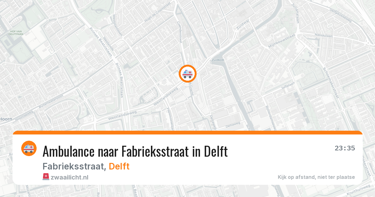 Ambulance naar Fabrieksstraat in Delft — 17 apr 2026