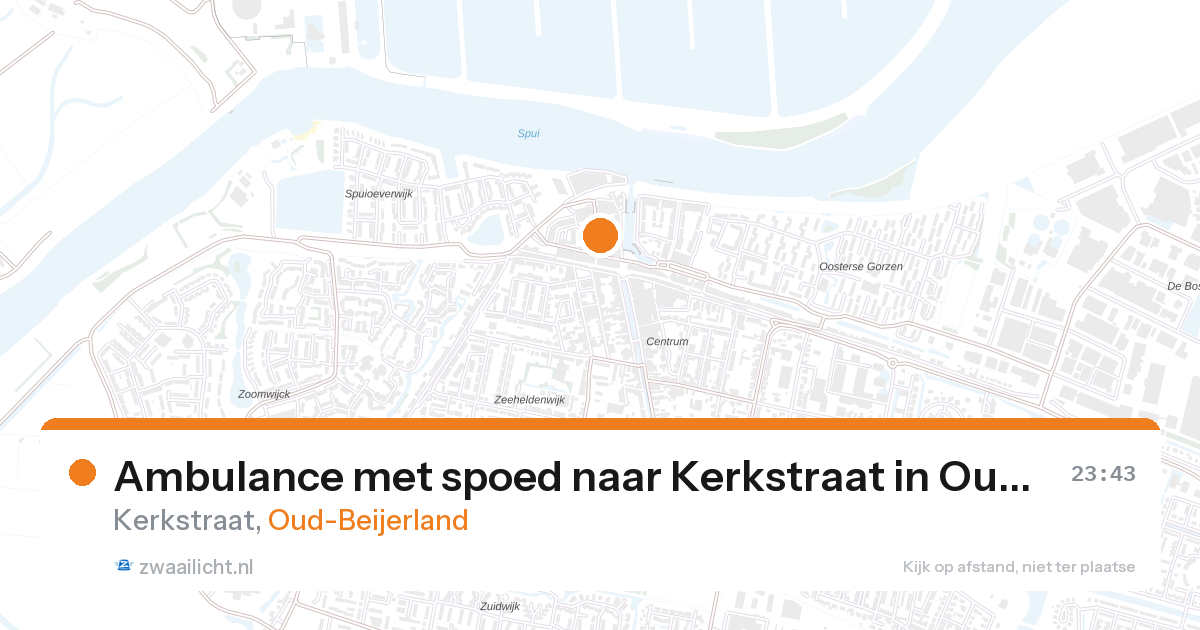 Ambulance met spoed naar Kerkstraat in Oud-Beijerland — 27 aug 2026