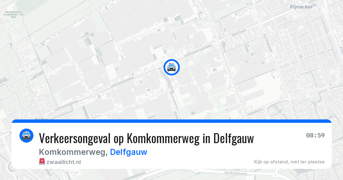 Verkeersongeval op Komkommerweg in Delfgauw — 7 mei 2026
