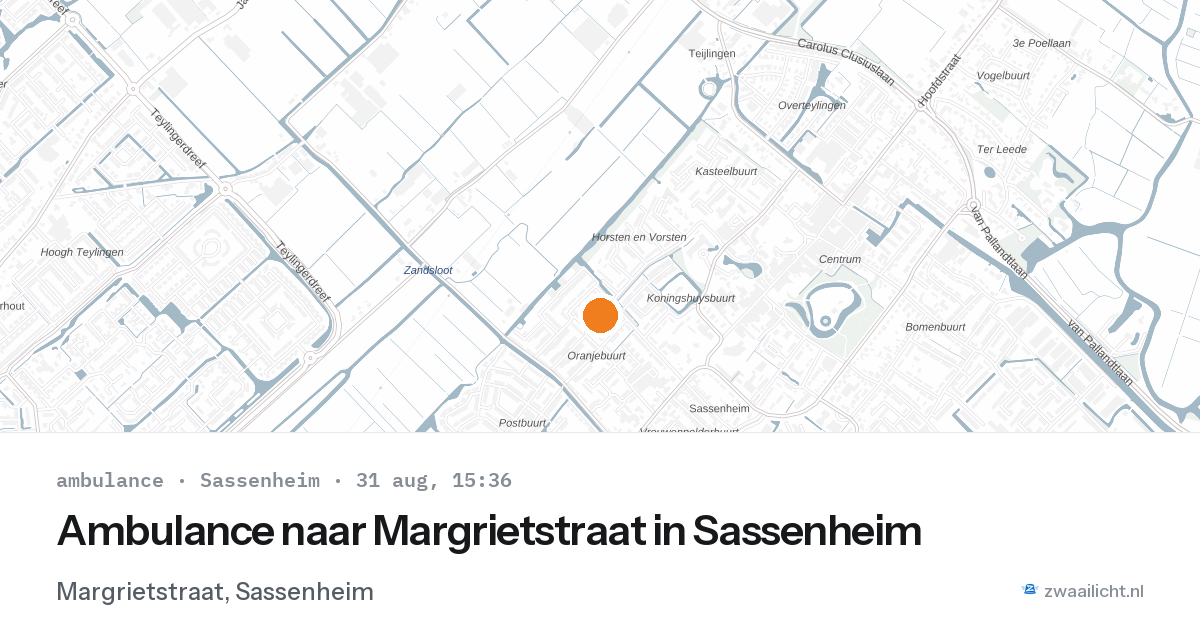 Ambulance naar Margrietstraat in Sassenheim — 31 aug 2026