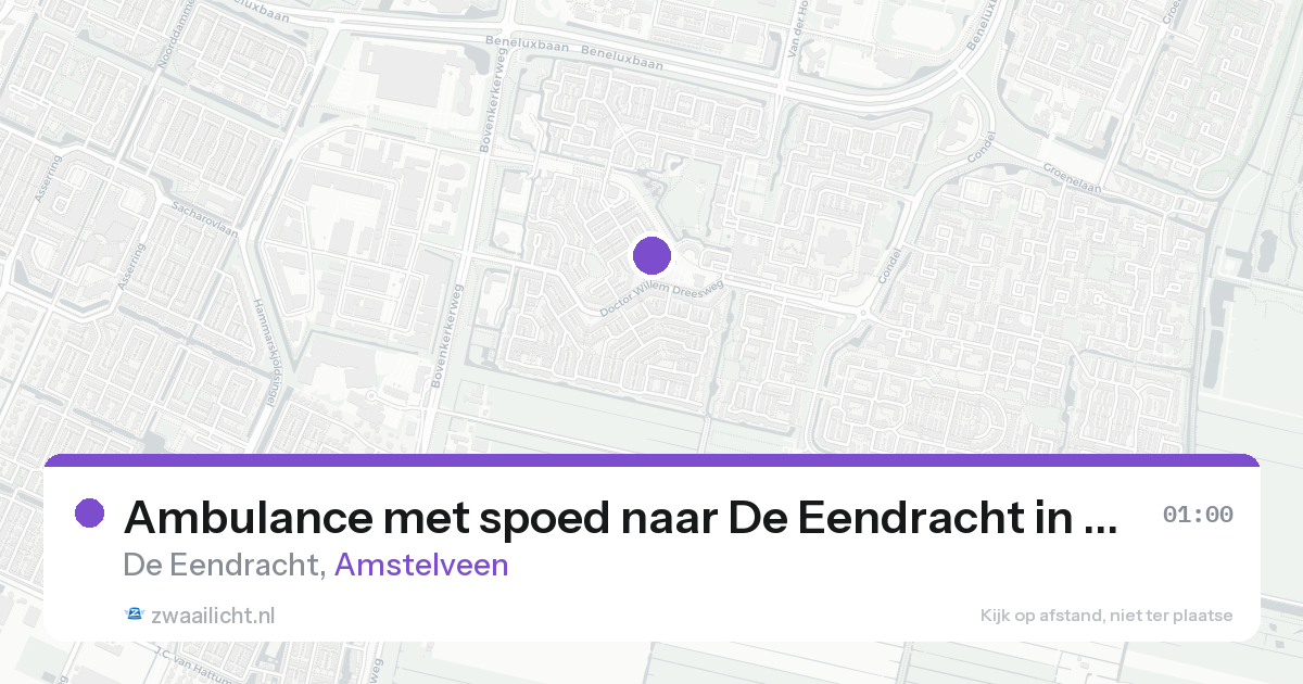 Ambulance met spoed naar De Eendracht in Amstelveen — 24 aug 2026
