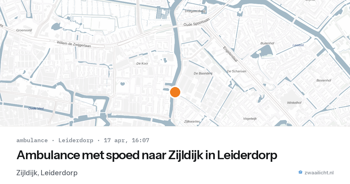 Ambulance met spoed naar Zijldijk in Leiderdorp — 17 apr 2026