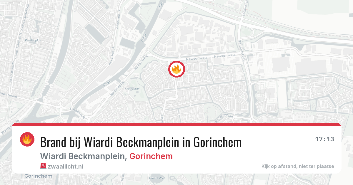 Brand bij Wiardi Beckmanplein in Gorinchem — 19 jul 2026