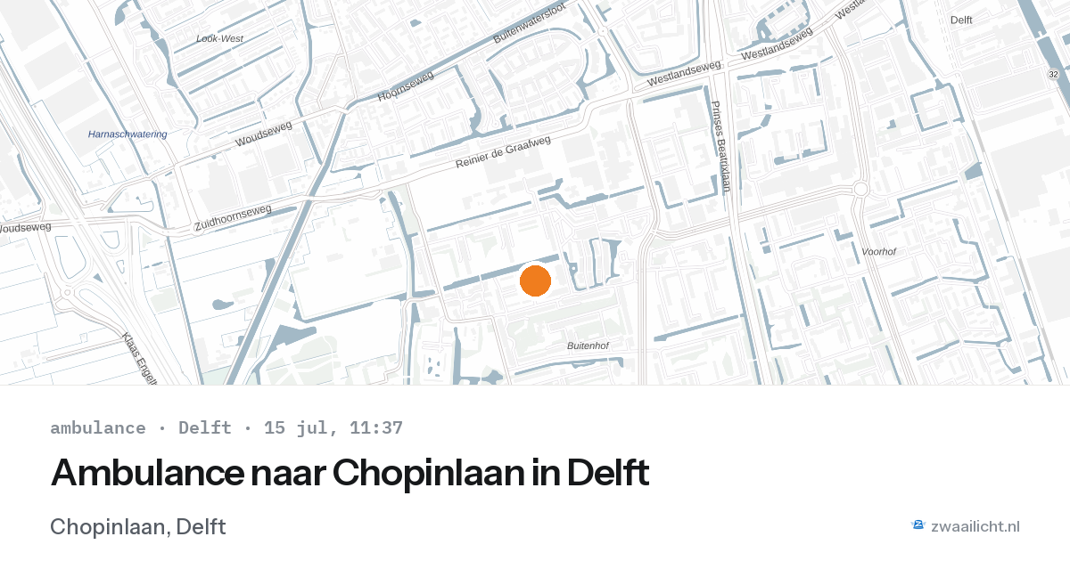 Ambulance naar Chopinlaan in Delft — 15 jul 2026